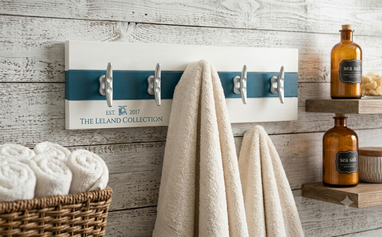 Coastal Boat Cleat Towel Rack, this month's featured product